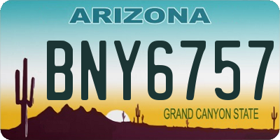 AZ license plate BNY6757
