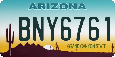 AZ license plate BNY6761