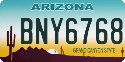 AZ license plate BNY6768