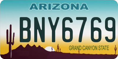 AZ license plate BNY6769