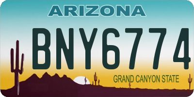 AZ license plate BNY6774