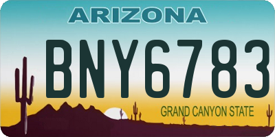AZ license plate BNY6783