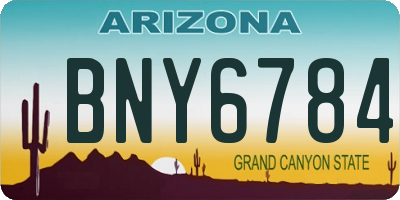 AZ license plate BNY6784