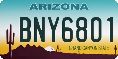 AZ license plate BNY6801