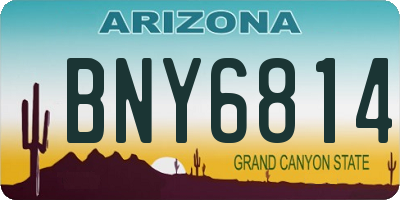 AZ license plate BNY6814