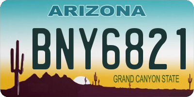 AZ license plate BNY6821