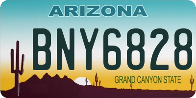 AZ license plate BNY6828