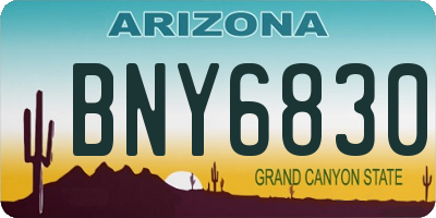 AZ license plate BNY6830