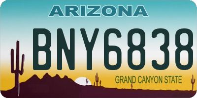 AZ license plate BNY6838