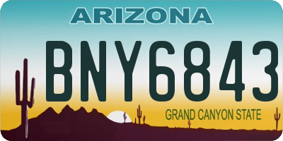 AZ license plate BNY6843