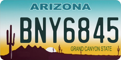 AZ license plate BNY6845