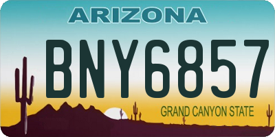 AZ license plate BNY6857