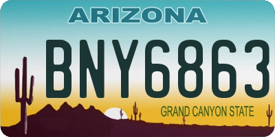 AZ license plate BNY6863