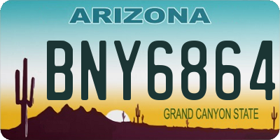 AZ license plate BNY6864