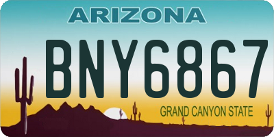 AZ license plate BNY6867