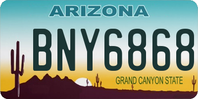AZ license plate BNY6868
