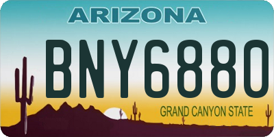 AZ license plate BNY6880
