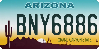 AZ license plate BNY6886