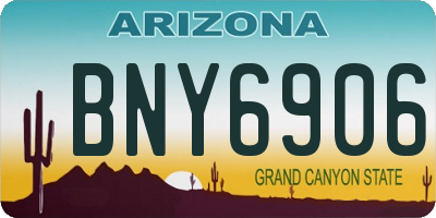 AZ license plate BNY6906