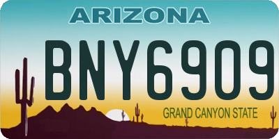 AZ license plate BNY6909
