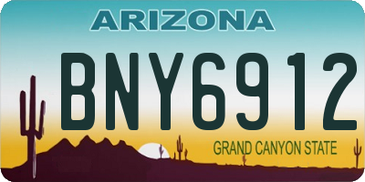 AZ license plate BNY6912