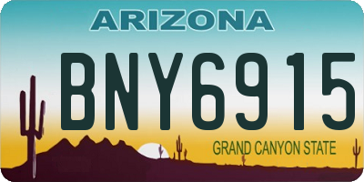 AZ license plate BNY6915