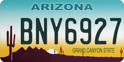 AZ license plate BNY6927