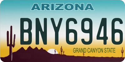 AZ license plate BNY6946