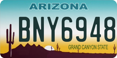 AZ license plate BNY6948