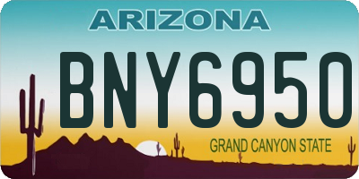AZ license plate BNY6950