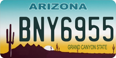 AZ license plate BNY6955