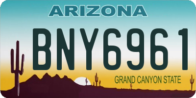 AZ license plate BNY6961