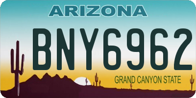 AZ license plate BNY6962