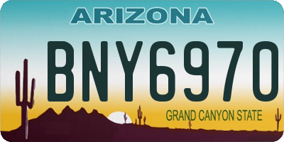 AZ license plate BNY6970