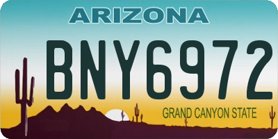 AZ license plate BNY6972
