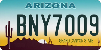 AZ license plate BNY7009