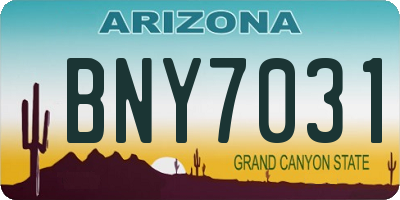 AZ license plate BNY7031