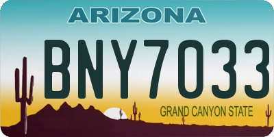 AZ license plate BNY7033