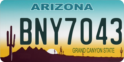 AZ license plate BNY7043