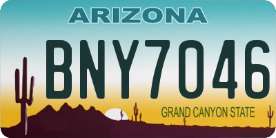 AZ license plate BNY7046
