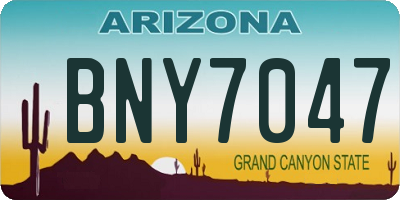 AZ license plate BNY7047