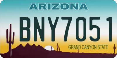 AZ license plate BNY7051