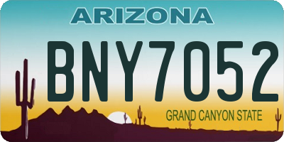 AZ license plate BNY7052