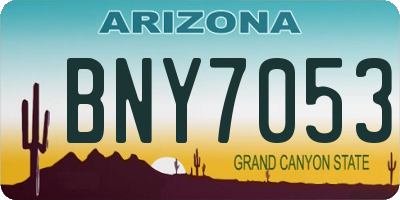 AZ license plate BNY7053