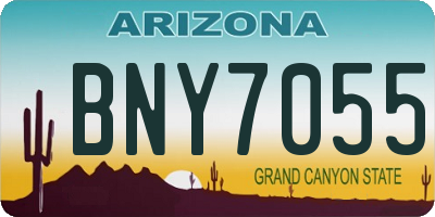 AZ license plate BNY7055