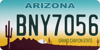 AZ license plate BNY7056