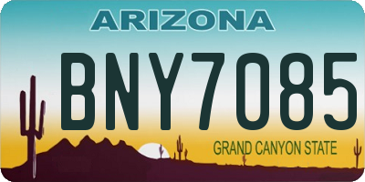 AZ license plate BNY7085