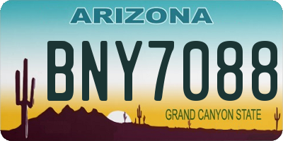 AZ license plate BNY7088
