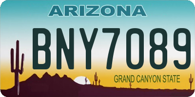 AZ license plate BNY7089