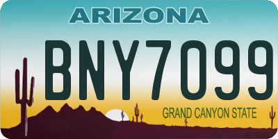 AZ license plate BNY7099
